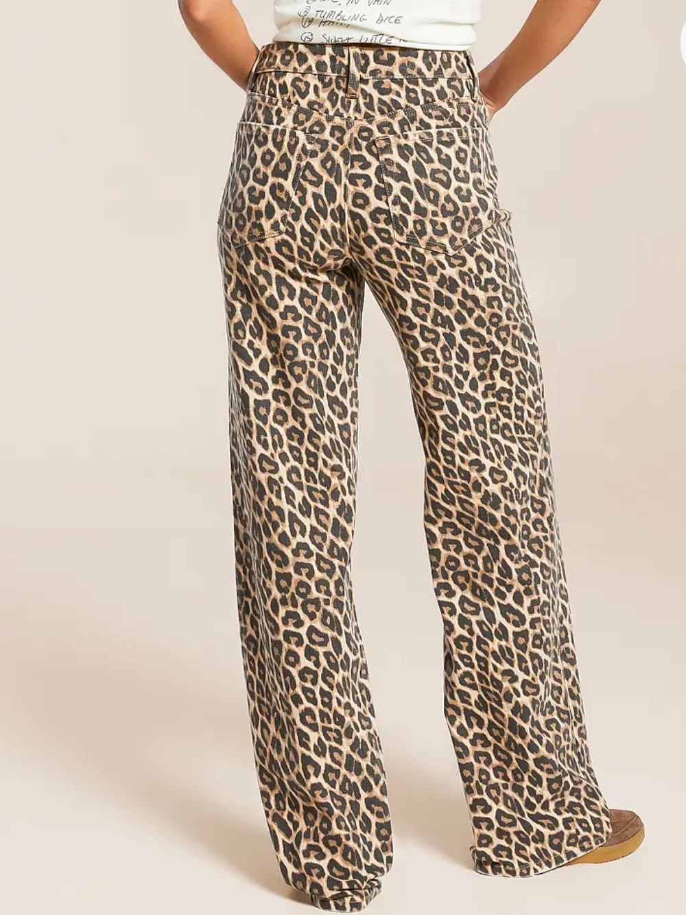 Vervet by Flying Monkey Kris Leopard Baggy Wide Leg Jeans NWT 27x32 - Picture 2 of 6